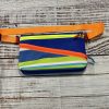 Chic Mini Crossbody / Fanny Pack: Vibrant Orange Strap with Diagonal Zip Detail