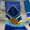Blue Tote with Aqua Accents: Green Lining, Complemented by a Sleek Grey Strap - Image 7