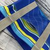 Blue Tote with Aqua Accents: Green Lining, Complemented by a Sleek Grey Strap - Image 9