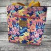 Floral Delight & Vertical Stripes Reversible Tote